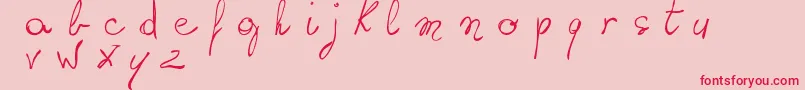 WritingSomethingByHand Font – Red Fonts on Pink Background