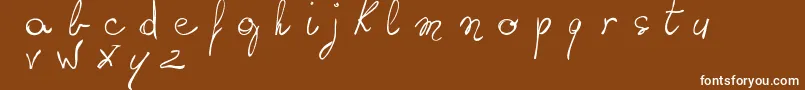 WritingSomethingByHand Font – White Fonts on Brown Background