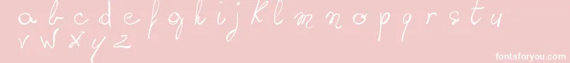 Fonte WritingSomethingByHand – fontes brancas em um fundo rosa