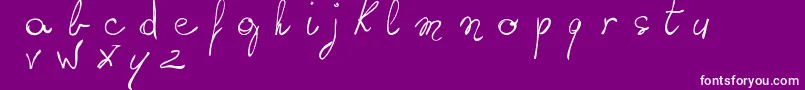 WritingSomethingByHand Font – White Fonts on Purple Background
