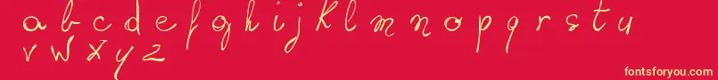 WritingSomethingByHand Font – Yellow Fonts on Red Background