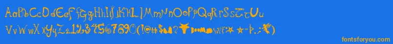 Sterna Font – Orange Fonts on Blue Background