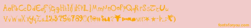 Sterna-Schriftart – Orangefarbene Schriften auf rosa Hintergrund