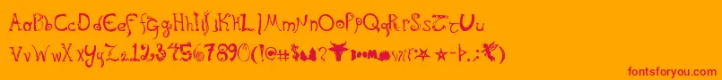 Sterna-Schriftart – Rote Schriften auf orangefarbenem Hintergrund