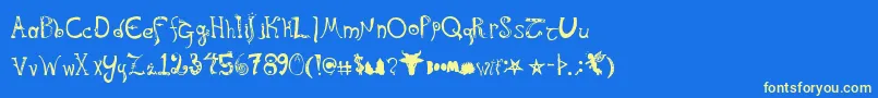 Sterna Font – Yellow Fonts on Blue Background