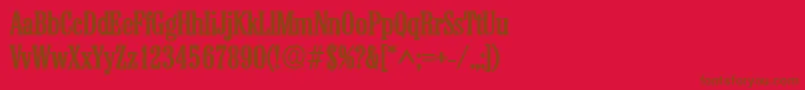 フォントColonelBold – 赤い背景に茶色の文字