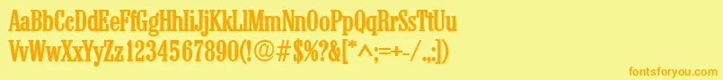 フォントColonelBold – オレンジの文字が黄色の背景にあります。