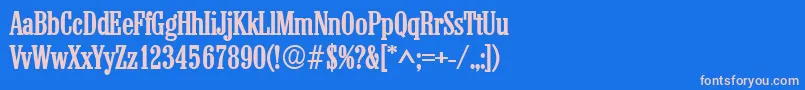 フォントColonelBold – ピンクの文字、青い背景