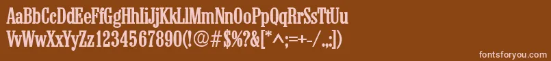 ColonelBold-fontti – vaaleanpunaiset fontit ruskealla taustalla