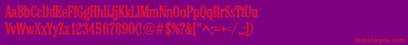 フォントColonelBold – 紫の背景に赤い文字