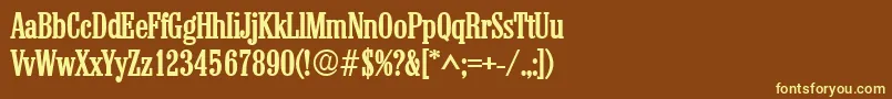 ColonelBold-fontti – keltaiset fontit ruskealla taustalla