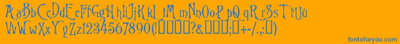 Wizardフォントについての詳細 フォントWizard – オレンジの背景に青い文字