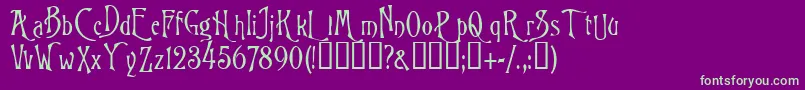 Wizard Font – Green Fonts on Purple Background