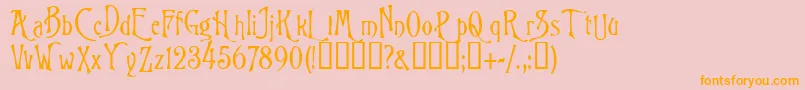 Wizard Font – Orange Fonts on Pink Background