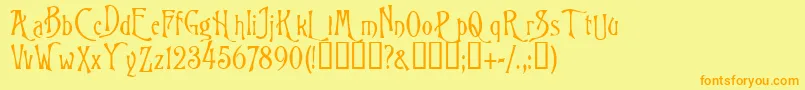 Wizard Font – Orange Fonts on Yellow Background