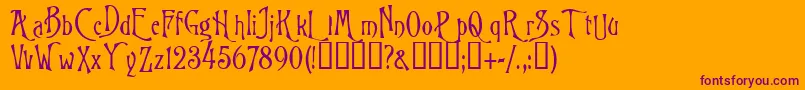 Wizard Font – Purple Fonts on Orange Background