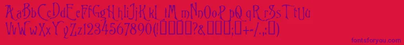 Wizard Font – Purple Fonts on Red Background