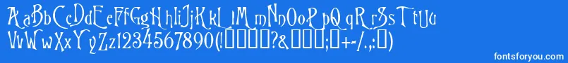 Wizard Font – White Fonts on Blue Background