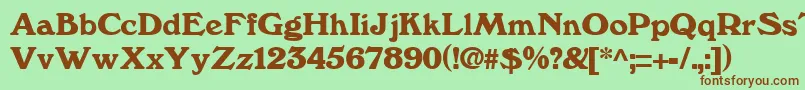 WindsorRegular Font – Brown Fonts on Green Background