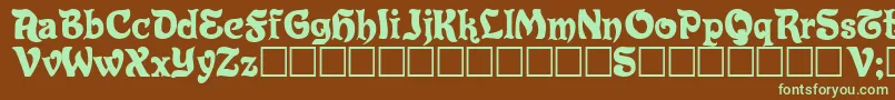 Eldorado-fontti – vihreät fontit ruskealla taustalla
