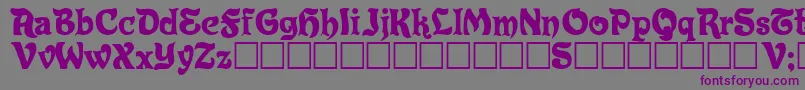 Eldorado-fontti – violetit fontit harmaalla taustalla