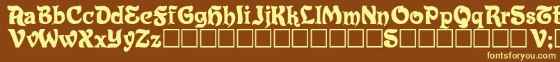 Eldorado-fontti – keltaiset fontit ruskealla taustalla