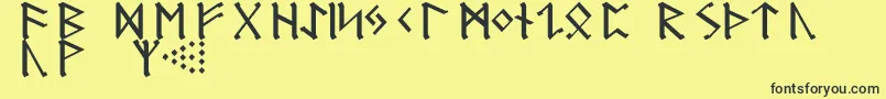 GermanicRunes Font – Black Fonts on Yellow Background