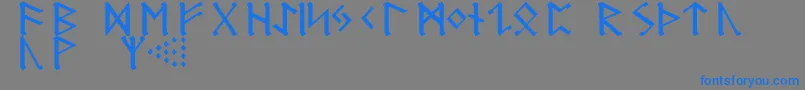 Fonte GermanicRunes – fontes azuis em um fundo cinza