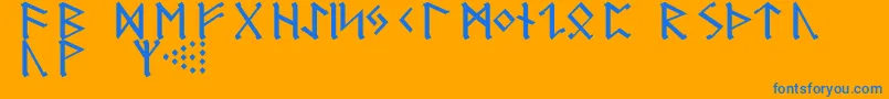 GermanicRunes Font – Blue Fonts on Orange Background