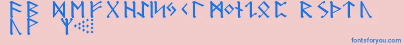 GermanicRunes Font – Blue Fonts on Pink Background
