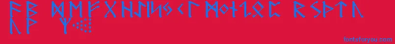 Fonte GermanicRunes – fontes azuis em um fundo vermelho