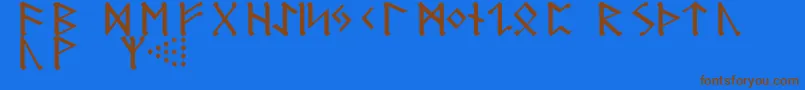 Saiba mais sobre a fonte GermanicRunes Fonte GermanicRunes – fontes marrons em um fundo azul
