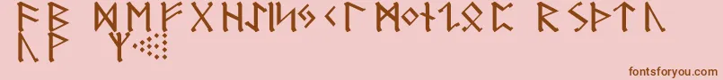 Fonte GermanicRunes – fontes marrons em um fundo rosa