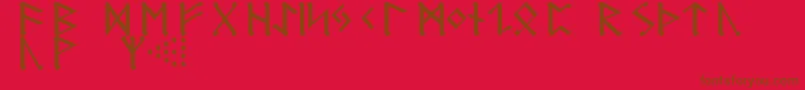 フォントGermanicRunes – 赤い背景に茶色の文字