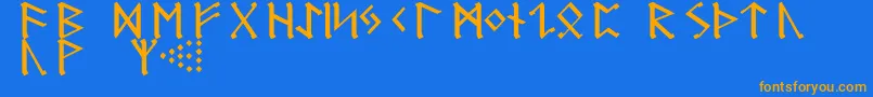 GermanicRunes Font – Orange Fonts on Blue Background