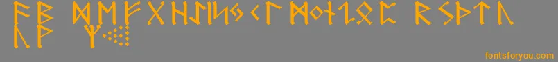 GermanicRunes-fontti – oranssit fontit harmaalla taustalla