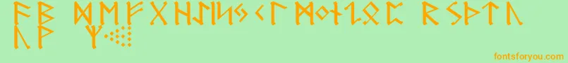 GermanicRunes Font – Orange Fonts on Green Background