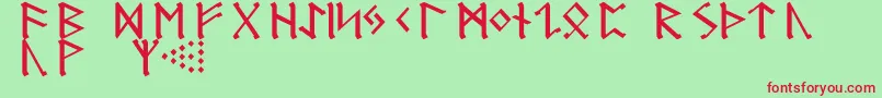 GermanicRunes Font – Red Fonts on Green Background