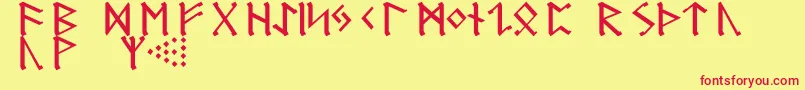 Fonte GermanicRunes – fontes vermelhas em um fundo amarelo
