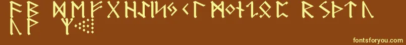 Подробнее о шрифте GermanicRunes Шрифт GermanicRunes – жёлтые шрифты на коричневом фоне