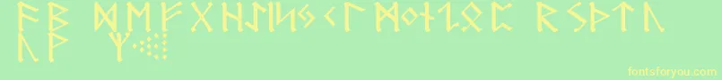 GermanicRunes Font – Yellow Fonts on Green Background