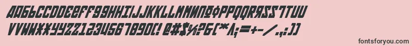 SovietBoldItalic-fontti – mustat fontit vaaleanpunaisella taustalla