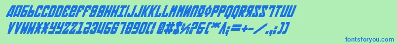 SovietBoldItalic Font – Blue Fonts on Green Background