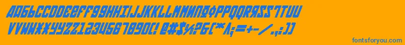 フォントSovietBoldItalic – オレンジの背景に青い文字