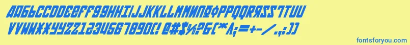En savoir plus sur la police SovietBoldItalic Police SovietBoldItalic – polices bleues sur fond jaune