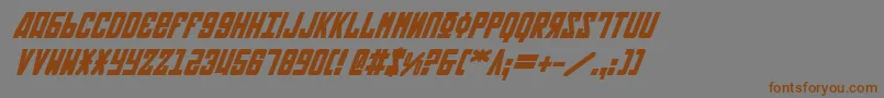 Fonte SovietBoldItalic – fontes marrons em um fundo cinza