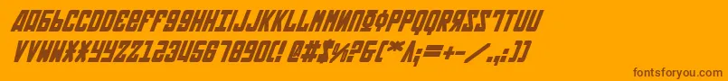 フォントSovietBoldItalic – オレンジの背景に茶色のフォント