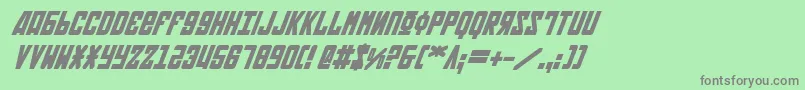 SovietBoldItalic-Schriftart – Graue Schriften auf grünem Hintergrund