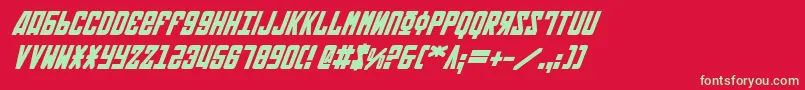 フォントSovietBoldItalic – 赤い背景に緑の文字