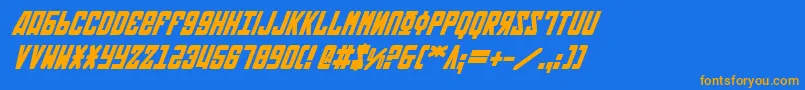 SovietBoldItalic Font – Orange Fonts on Blue Background